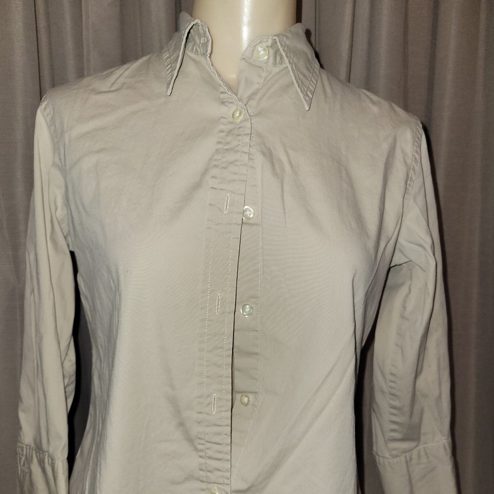 Tan Long Sleeved Lauren Ralph Lauren button down blouse